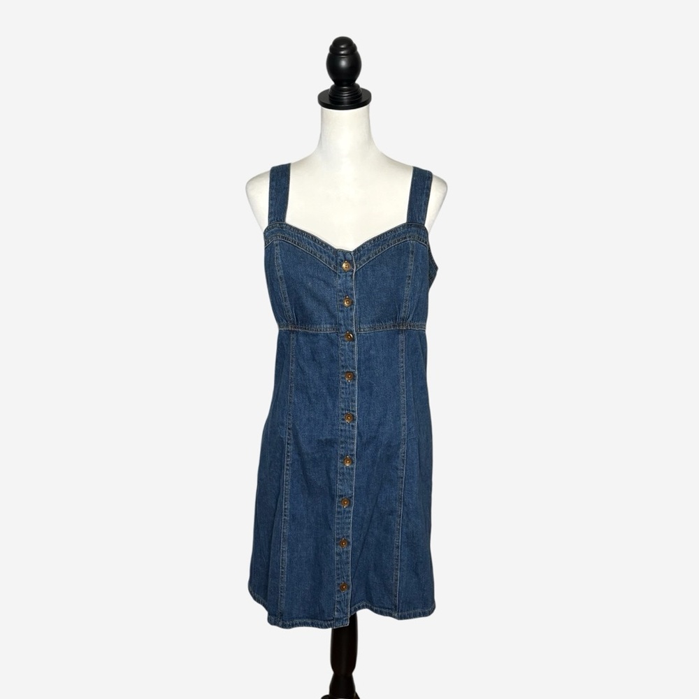 NWT KUT from the Kloth Emiko Sweetheart Denim Mini Dress Dark Wash Size L - Picture 4 of 15